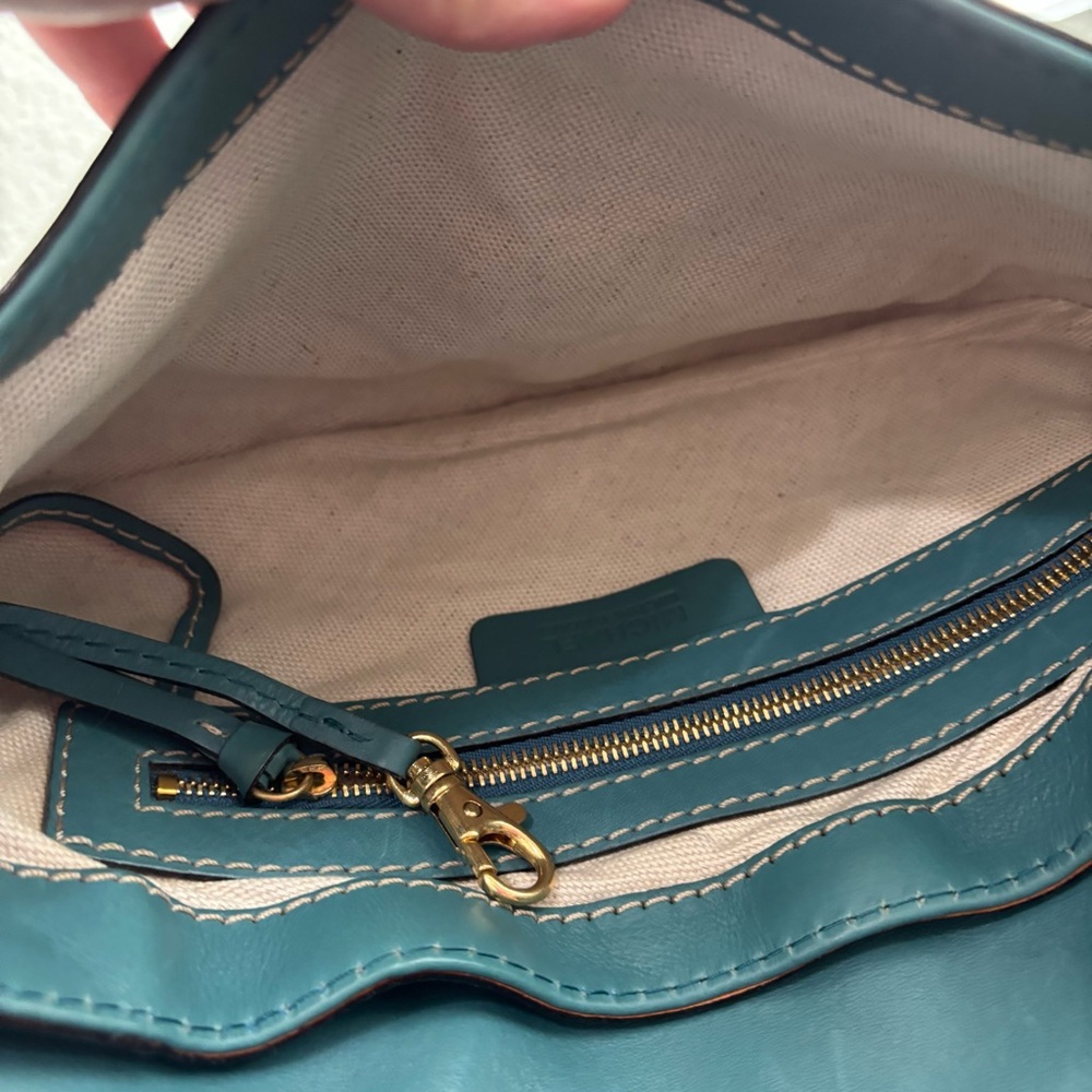 Vintage Michael Kors Teal Studded Leather Shoulder Bag Y2K - Picture 9 of 12